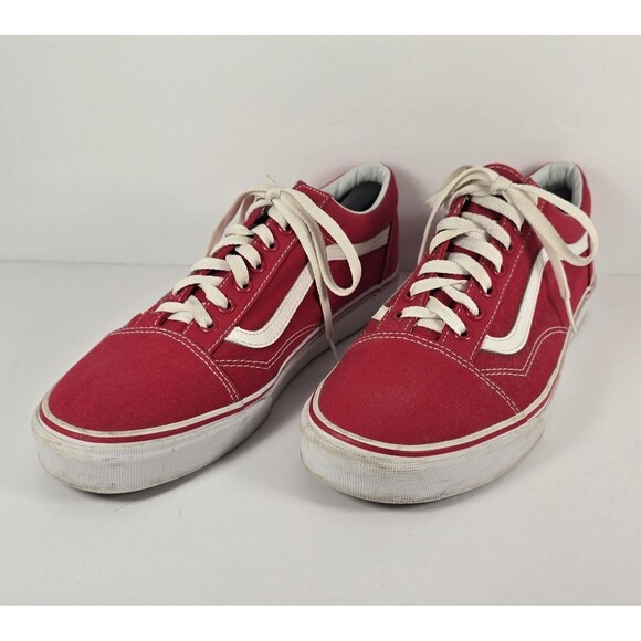 VANS Red and White Old Skool Skate Sneakers Shoes Men's Size 11 - Picture 3 of 8
